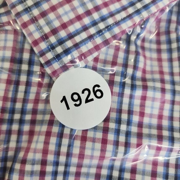 Mens Nordstrom Tech-Smart Red Blue White Check Classic Fit Long sleeve Shirt 19 - Picture 8 of 8